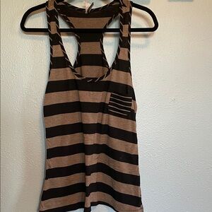Striped Black and Tan Women's Tank Top